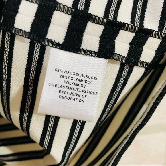 Lafayette 148 Short Sleeve Striped Zip Front Top - Picture 6 of 9